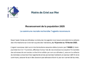 Lire la suite à propos de l’article Offre d’emploi – 7 agents recenseurs